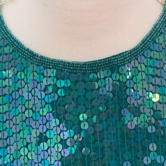 Vintage Scala 100% Pure Silk Sequin Cocktail Dress - Picture 5 of 7